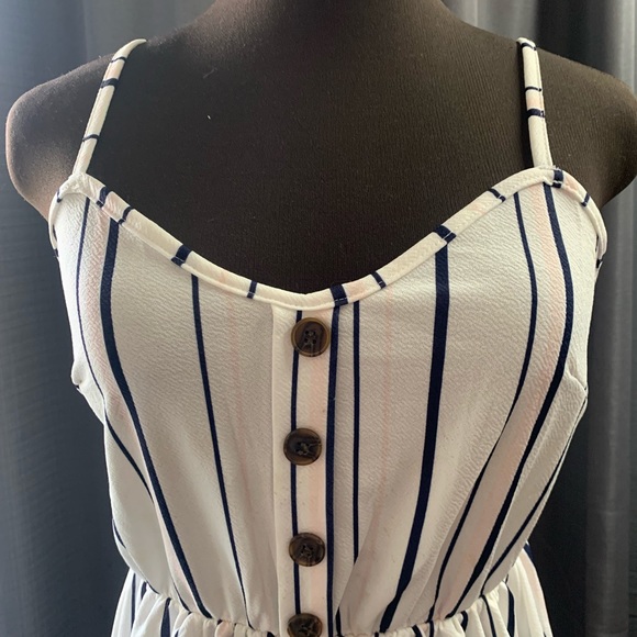 Striped navy, pink & white sundress - Picture 2 of 6